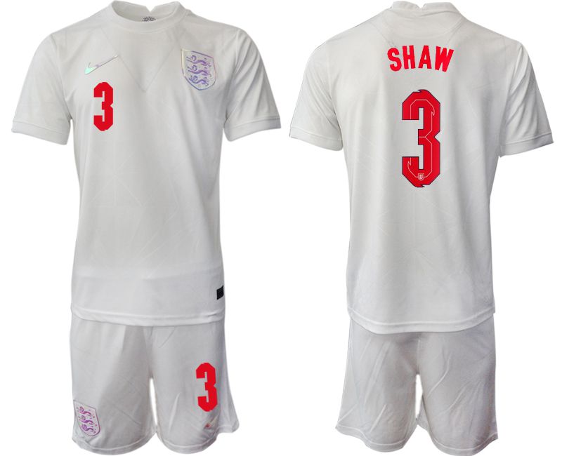 Men 2022 World Cup National Team England home white 3 Soccer Jersey